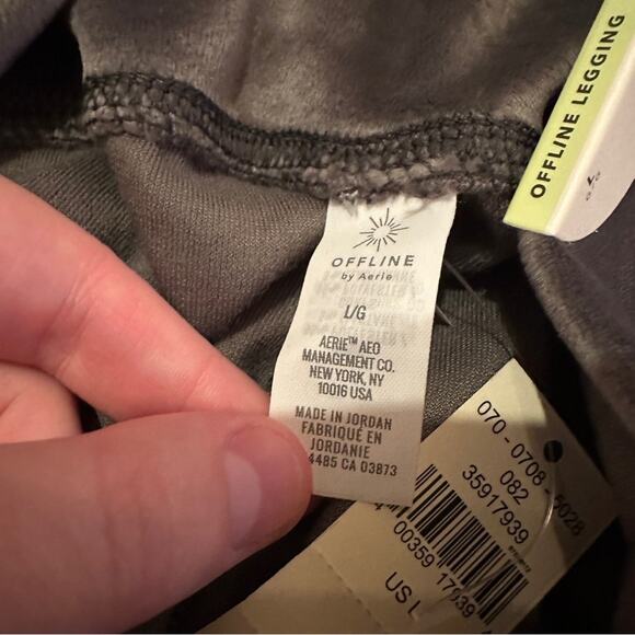 Offline by Aerie Gray Soft Texture High Rise Full Length Leggings Sz L NEW - Picture 6 of 10